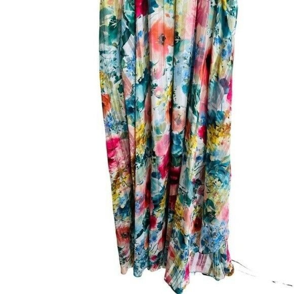 Kensie Shadow-Striped Floral-Print Maxi Dress Size 0 - Picture 7 of 12